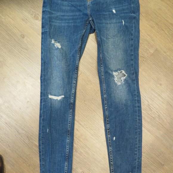 Zara Womans Skinny Jeans Distressed Medium Wash - Picture 5 of 12